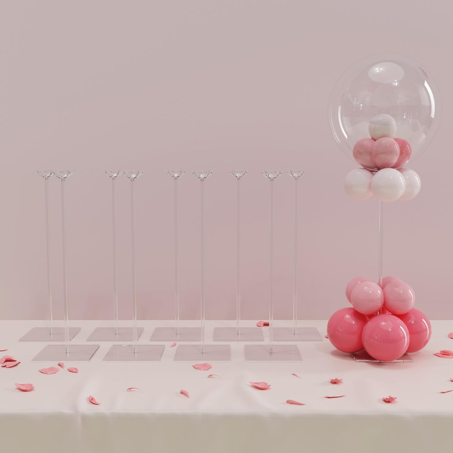 YALLOVE Clear Acrylic Tabletop Balloon Stand Kit for Parties
