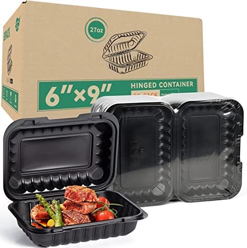 LEOBOX 27oz BPA-Free Plastic To Go Containers for Meal Prep