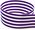 Purple & White Monarch Striped Grosgrain Ribbon 1-1/2 in - USA Made