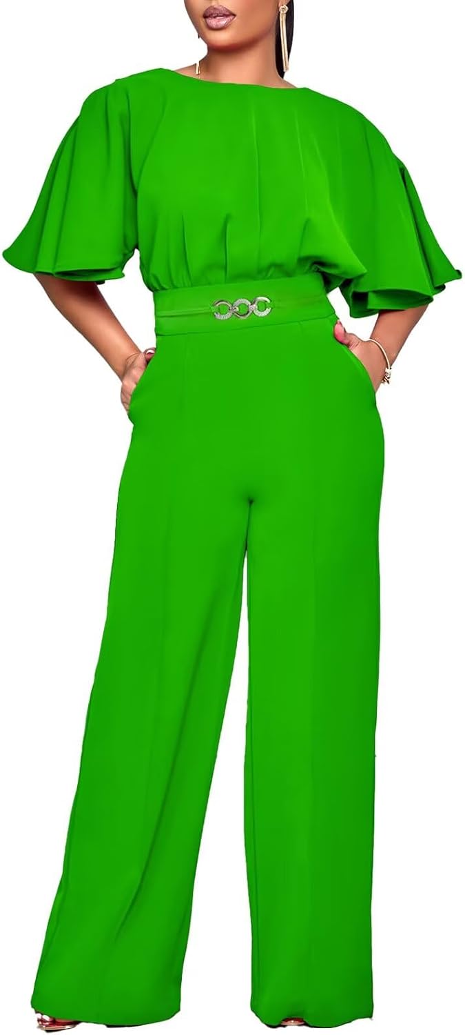 Elegant Plus Size Wide Leg Jumpsuit for Women - Dressy Outfit