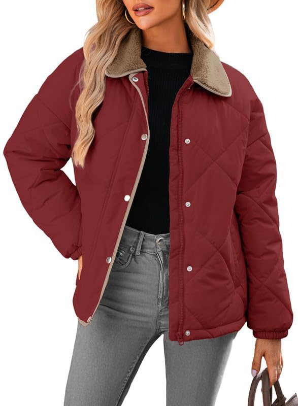 Dokotoo Women's Winter Casual Quilted Jackets for Cozy Warmth