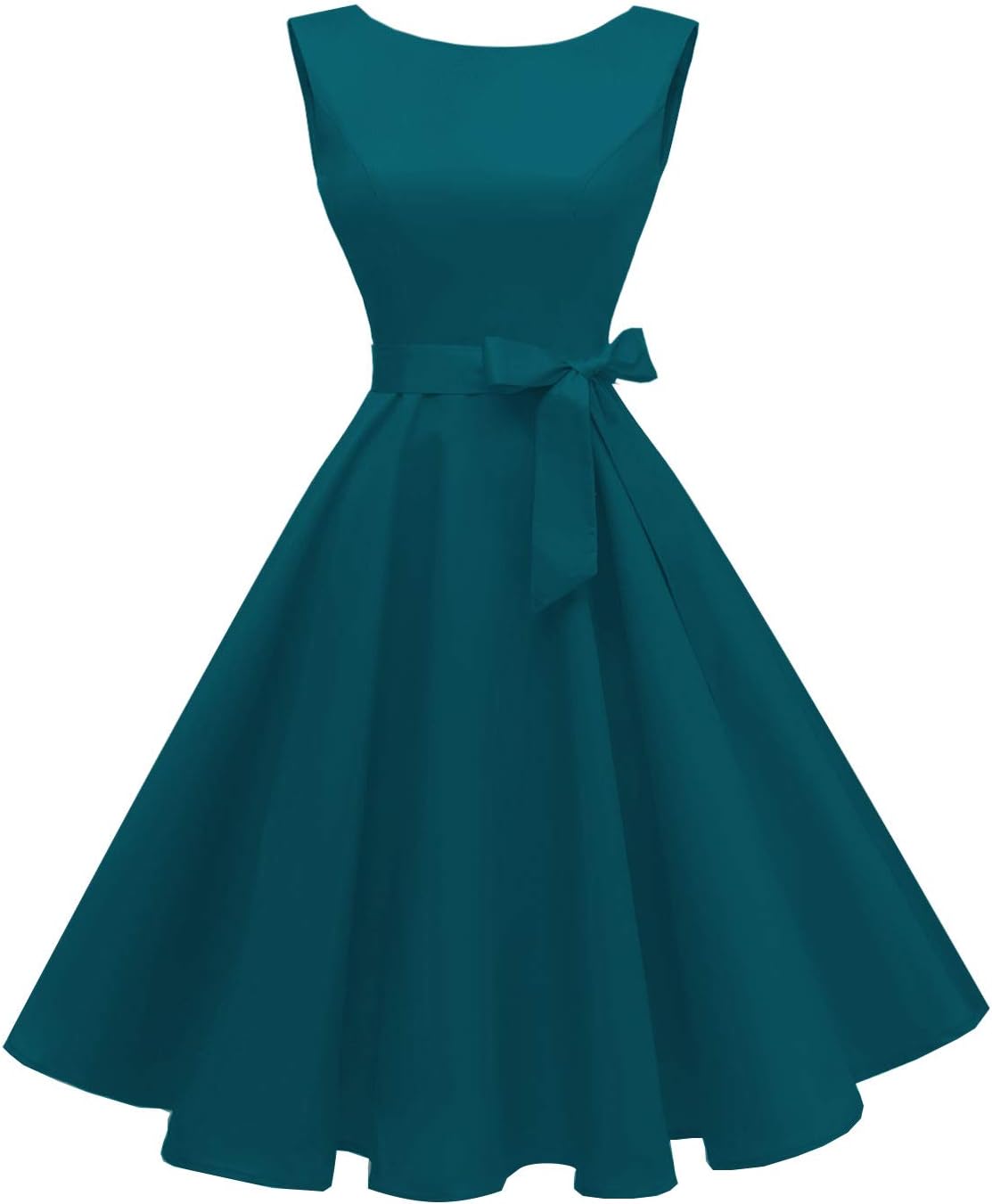 Vintage 1950s Cocktail Dress for Women - Sleeveless Boatneck Style