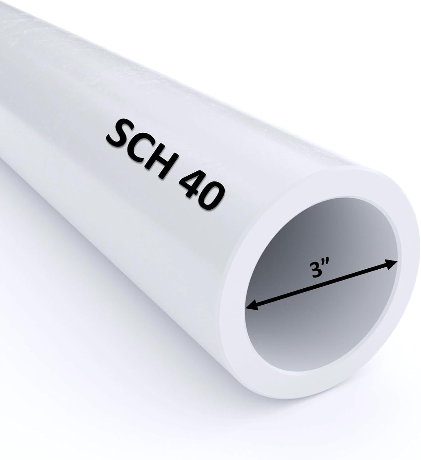 VENTRAL PVC Pipe Sch. 40 3 Inch White Custom Length for Versatile Use