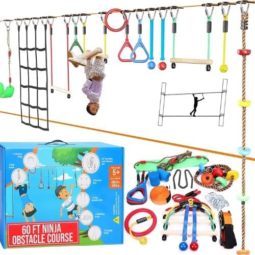 Hyponix Ninja Obstacle Course for Kids with 13 Fun Obstacles
