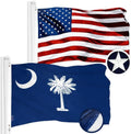 G128 Combo Pack USA and South Carolina Flags 3x5 ft - Durable Display