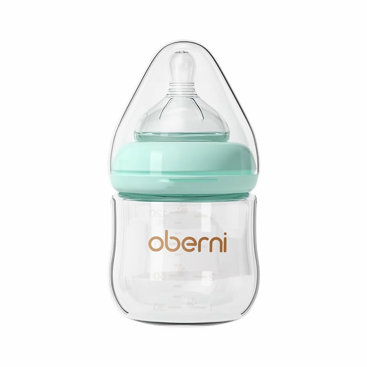 BPA-Free Glass Baby Bottle - Anti Colic, Natural Nipple, Slow Flow