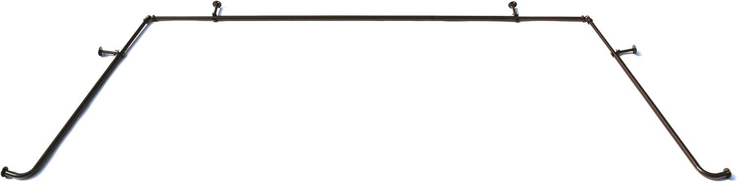 Urbanest 5/8-inch Bronze Bay Curtain Rod Set - Stylishly Expand Your Window Space