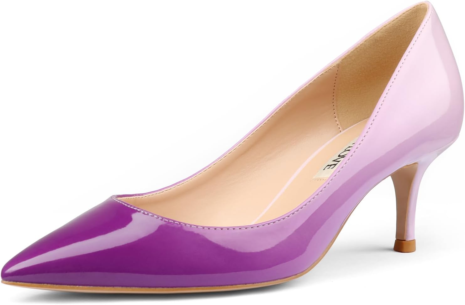 JOY IN LOVE Women's Low Heels Pointy Toe Kitten Heel Pumps