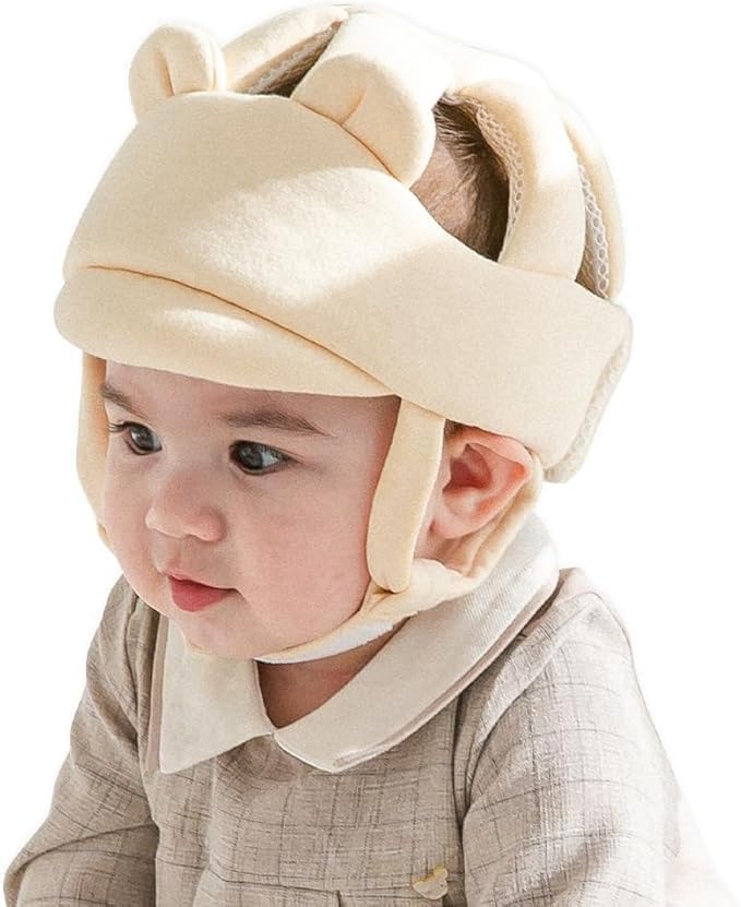 Organic Baby Head Protector - GOTS Cotton Helmet for Safety & Comfort