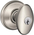 SCHLAGE F51A SIE 619 Siena Knob Keyed Entry Lock in Satin Nickel