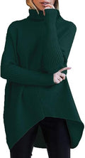 Caracilia Womens Turtleneck Oversized Pullover Sweater - Cozy Tunic