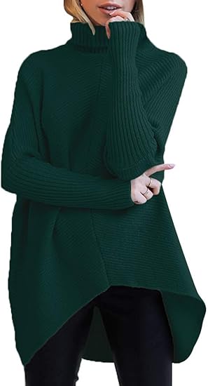 Caracilia Womens Turtleneck Long Sleeve Sweater for Casual Style