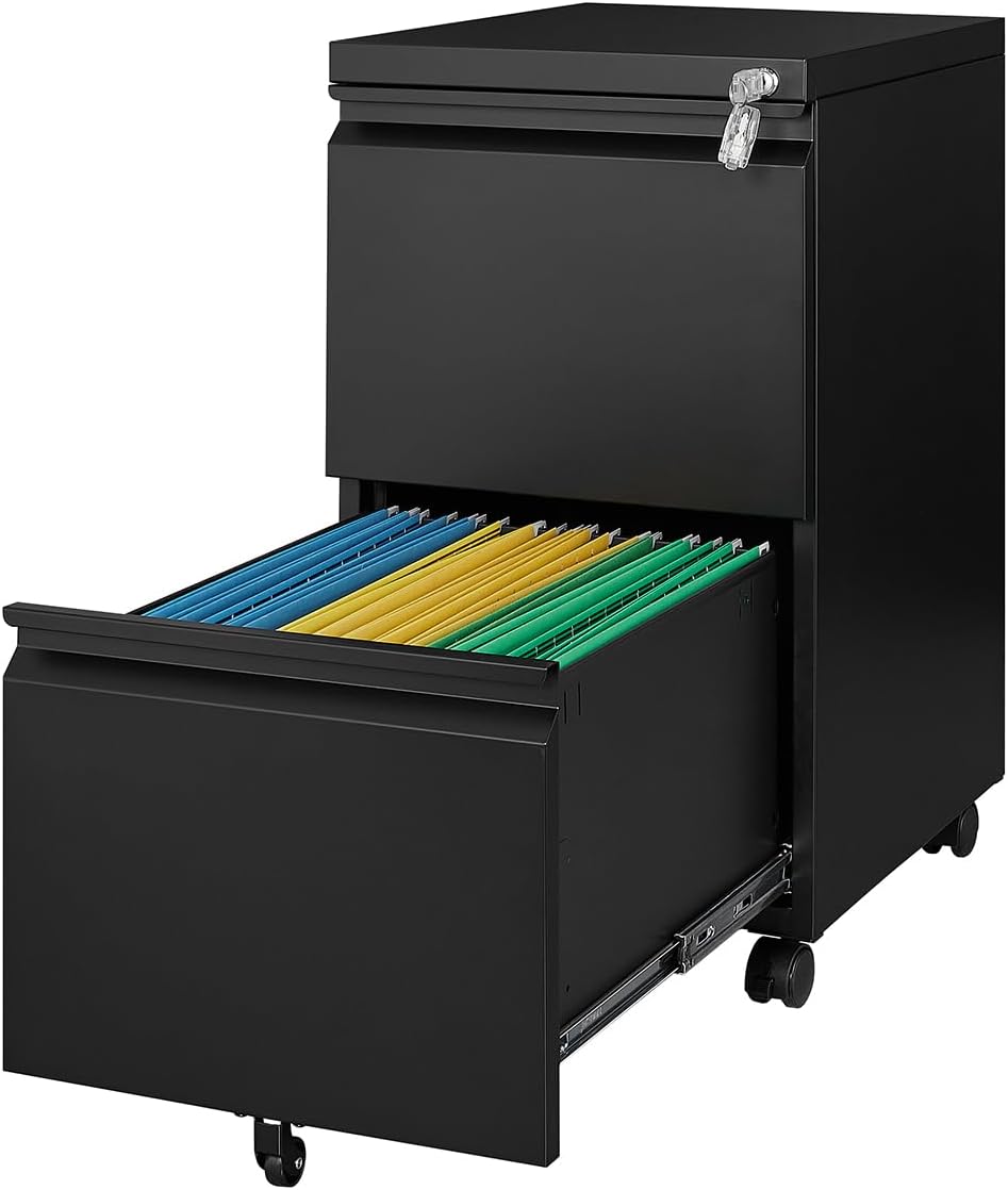 2 Drawers Vertical File Cabinet - Compact Lockable Storage Solution
