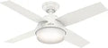 Hunter Dempsey Indoor Ceiling Fan with LED Light and Remote - 44 in