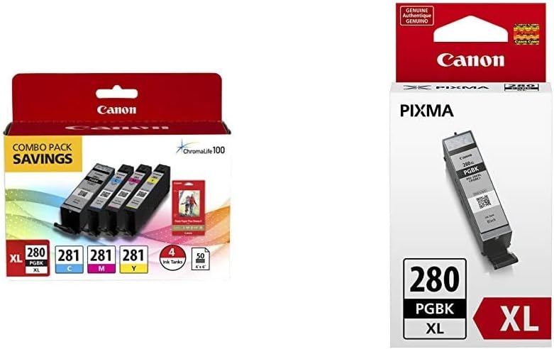 Canon PGI-280XL Ink and Photo Paper Bundle for Vibrant Prints