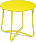 Metal Patio Side Table 18 x 18 in - Bright Yellow Outdoor End Table