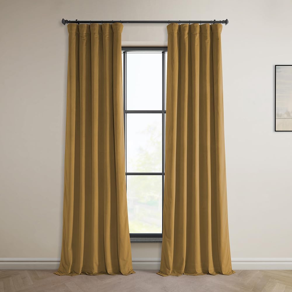 Heritage Plush Velvet Curtains for Bedroom & Living Room 96 in
