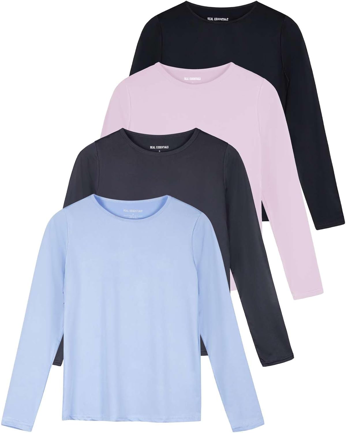 Real Essentials Women's UPF 50+ Quick Dry Long Sleeve Sun Shirts