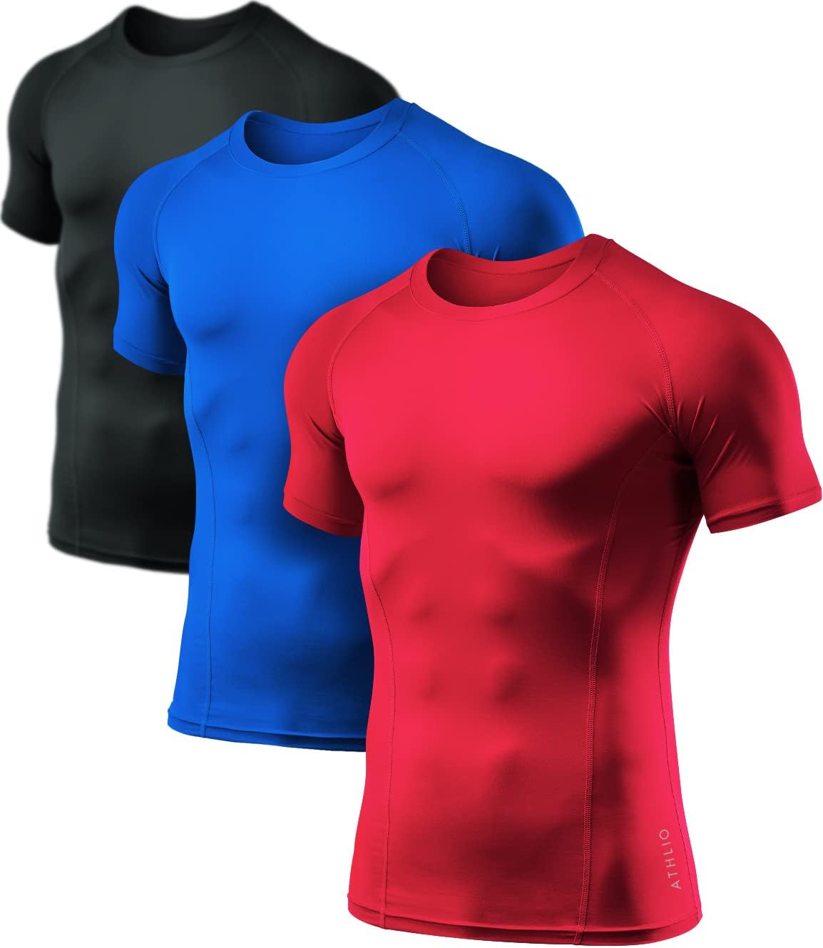ATHLIO Men's Cool Dry Compression Shirts for Sports Activities
