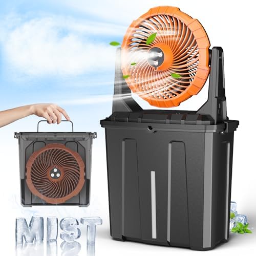 Portable Misting Fan with 9L Bucket for Outdoor Comfort