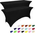 4FT Stretch Black Table Covers - Washable Spandex Set