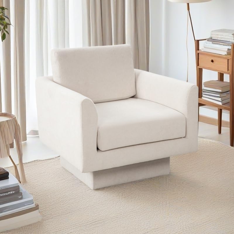 Swivel Accent Chair with Back Pillow - Cozy Comfort!