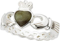 Biddy Murphy Irish Claddagh Ring for Women with Connemara Marble
