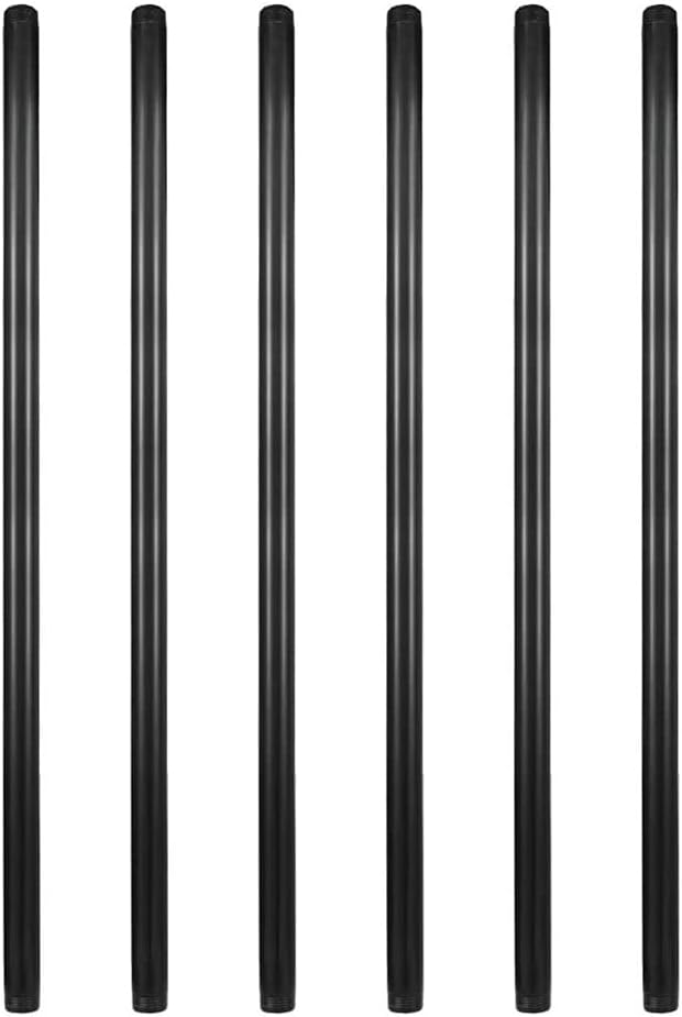 GeilSpace 6 Pack 3/4in 54in Pre-Cut Black Metal Pipe for DIY