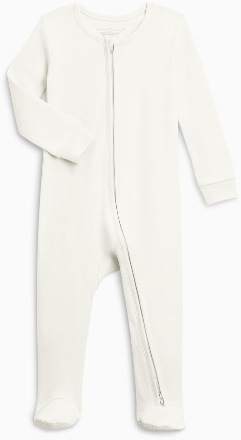 Organic Cotton Baby Zip-Up Footed Sleeper for Newborns