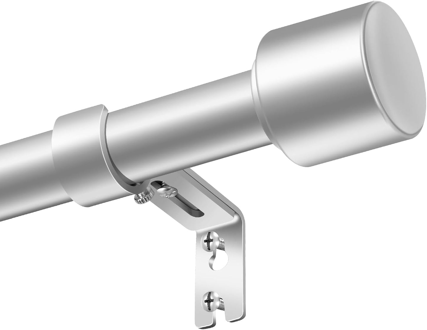 Silver Curtain Rod Adjustable 30-144 Inch Heavy Duty 2 Pack
