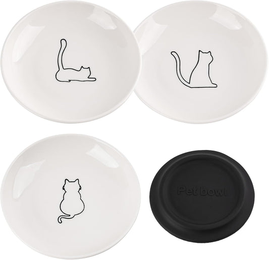 Cute Whisker-Friendly Cat Bowls Set for Indoor Cats