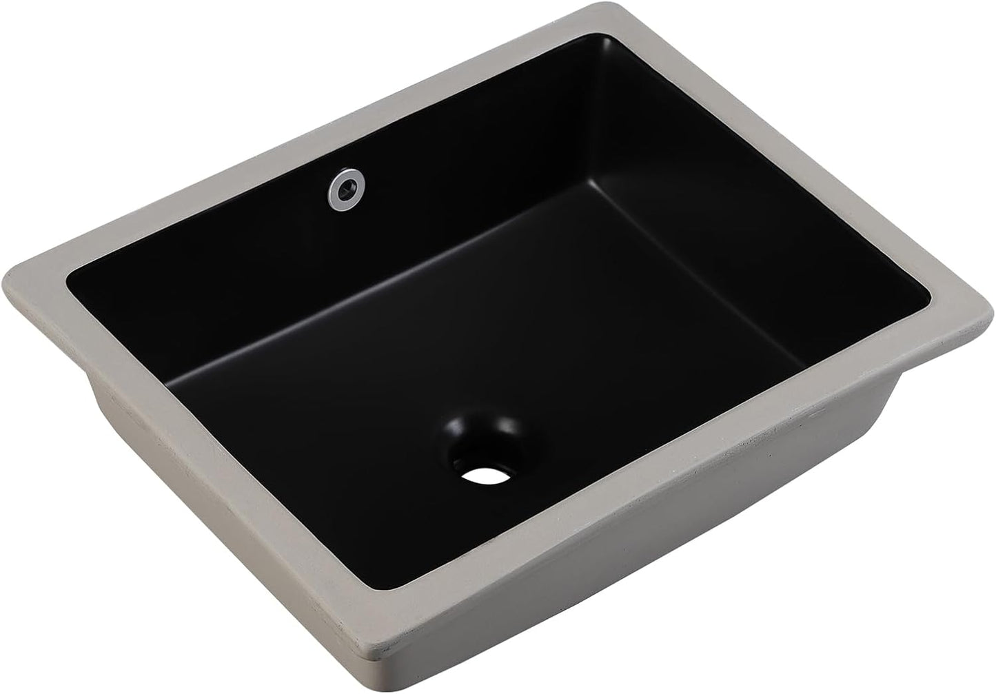 Rectangular Undermount Bathroom Sink in Matte Black Finish