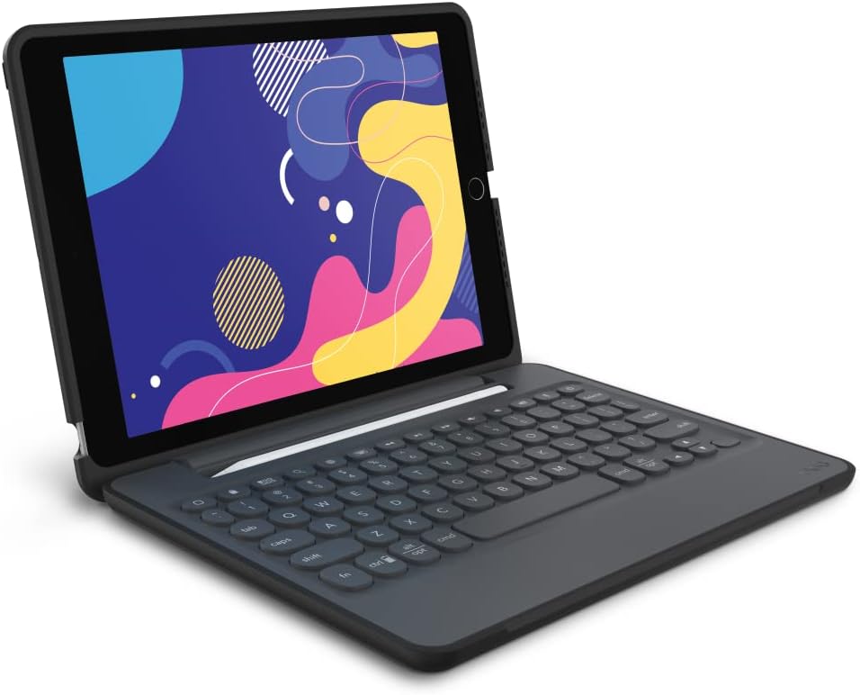 ZAGG 6FT Drop Protection Keyboard | Durable Black iPad 10.2