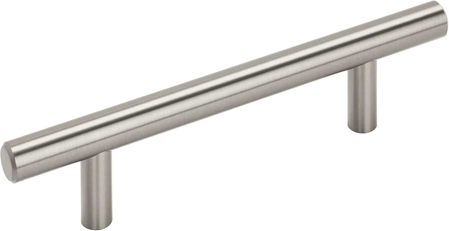 Amerock Bar Pulls 3-3/4 inch Satin Nickel Cabinet Pulls 10 Pack