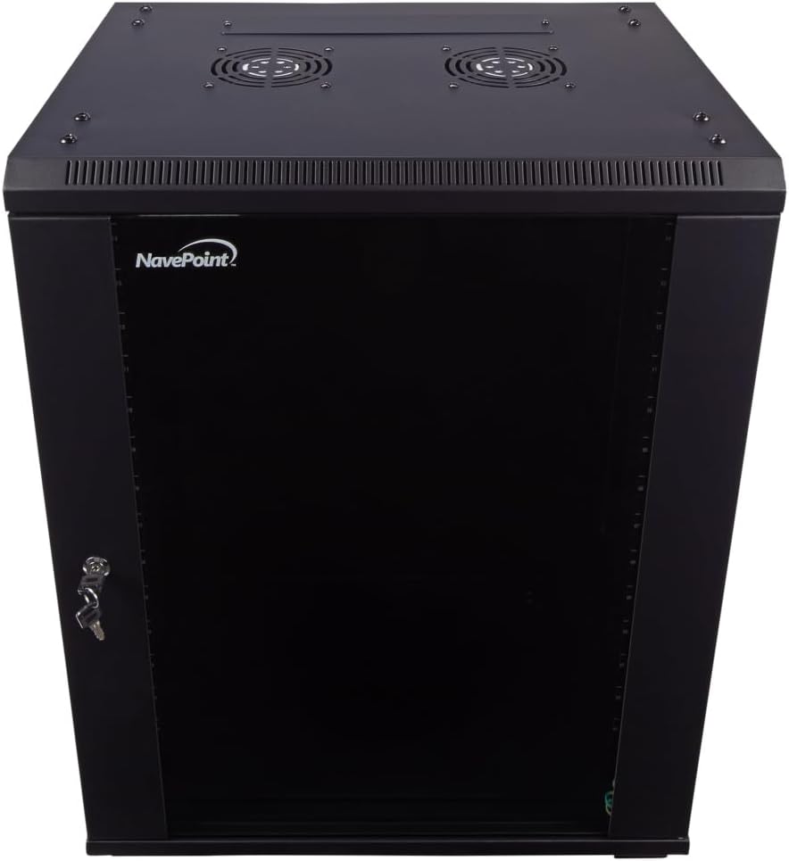 NavePoint 15U Server Cabinet with Caster Wheels and Fans