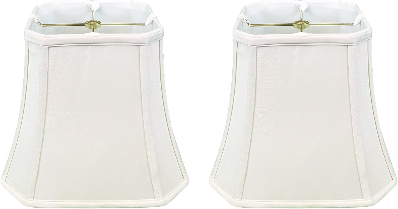 Square Cut Corner Bell Basic Lamp Shade, 2-Pack, White
