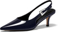 Coutgo Womens Slingback Kitten Low Heel Pumps - Comfortable Daywear