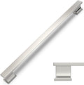 12.6 in Cabinet Handles 6 Pack Brushed Satin Nickel - Solid Zinc Pulls