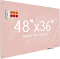 Glass Whiteboard 48 in x 36 in Magnetic Frameless - Ultra-White