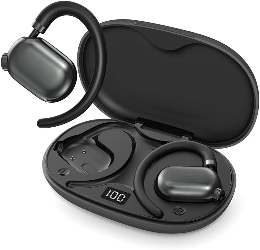 Wireless Open Ear Headphones: 50Hrs Playtime & AI Voice Assistant by Enerair