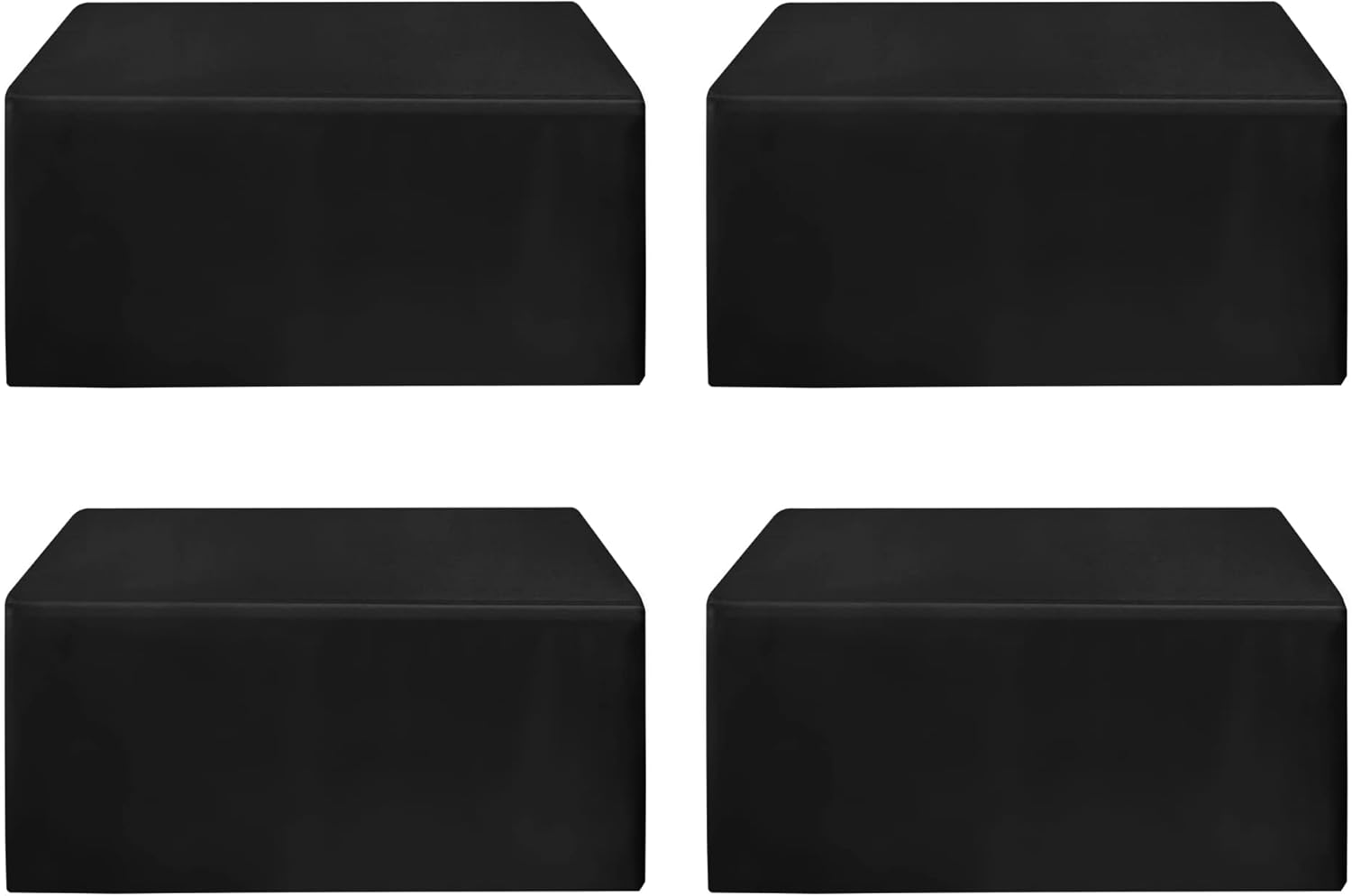 Fitted Table Clothes for 4 Foot Tables - 4 Pack Black Tablecloths