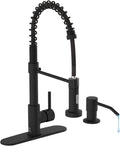 Kitchen Faucet Set with Pull Down Sprayer and Soap Dispenser - Matte