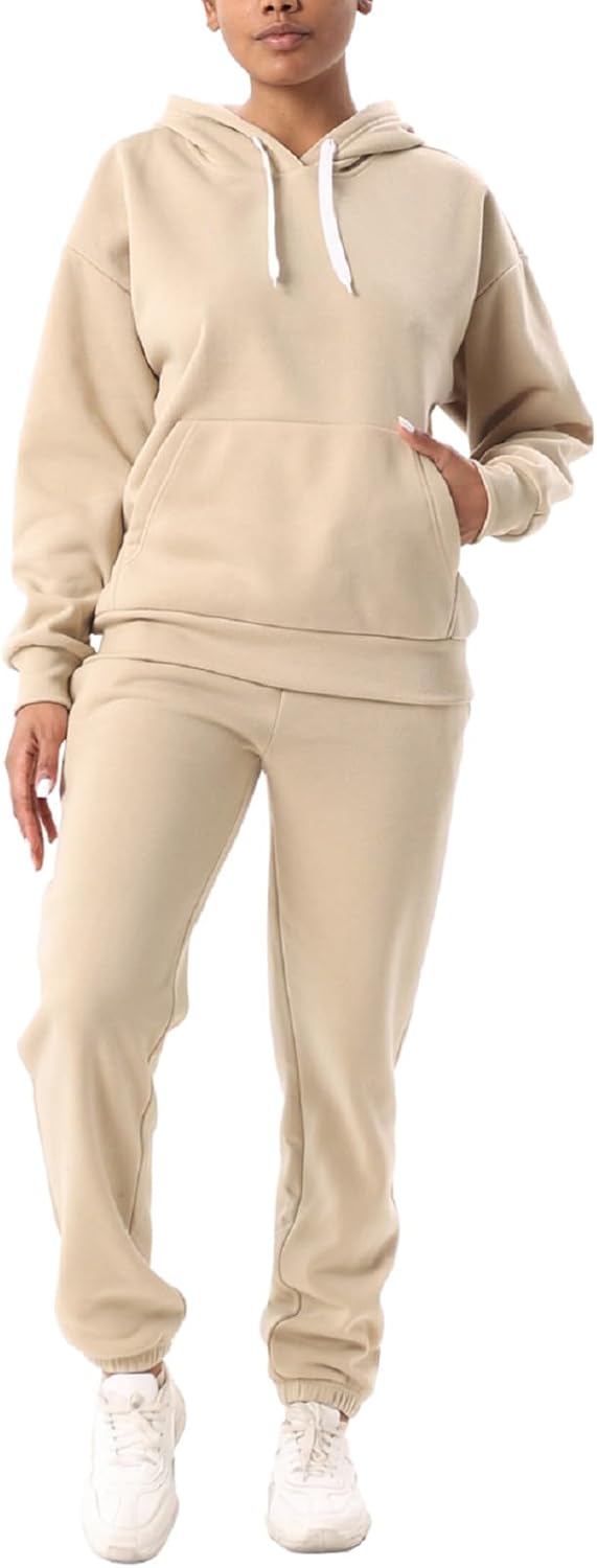 Facitisu Women 2 Piece Outfits Cozy Fleece Tracksuits Set