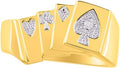 Rylos Designer 4 of a Kind Aces Lucky Poker Royal Flush Ring - Gift