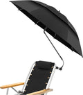 48.6 in Double Canopy Beach Umbrella with Clamp - UPF50+ Protection