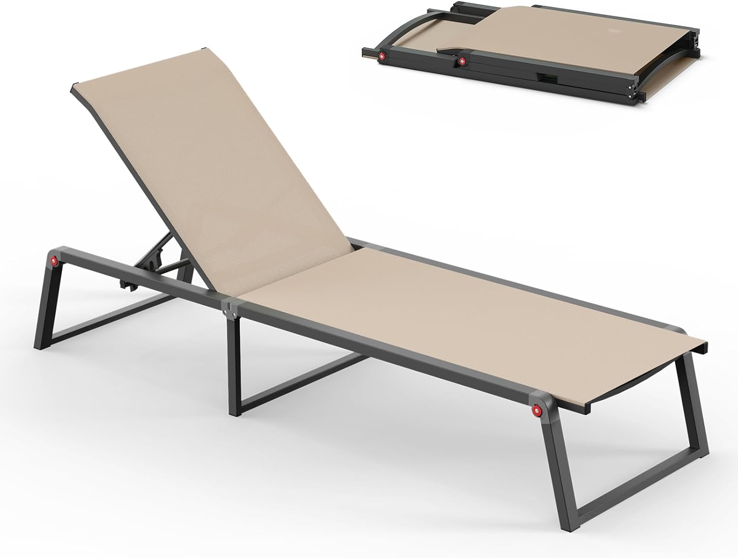 Aluminum Chaise Lounge Chair Outdoor for Poolside Relaxation