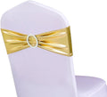 Pack of 100 Spandex Metallic Gold Chair Sashes - Stretchy Gold Chair