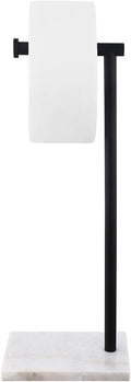 KES Black Toilet Paper Holder Stand with Marble Base - Stable