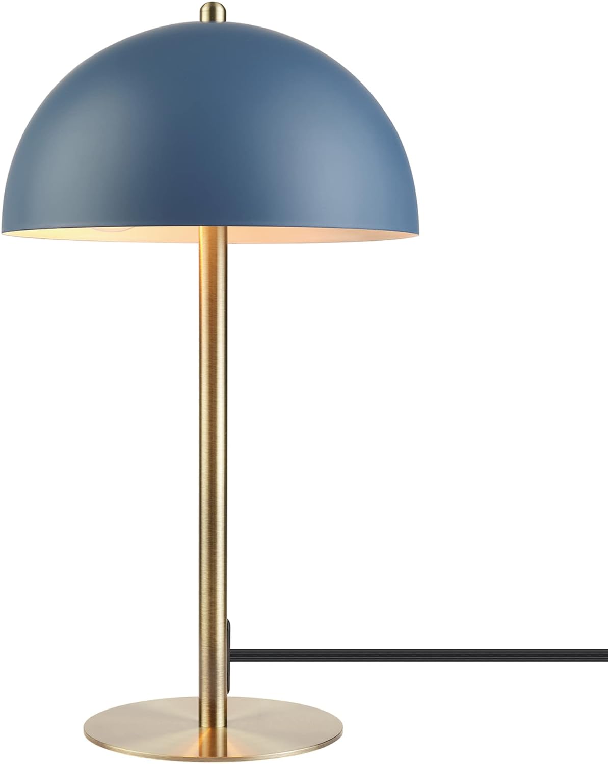 Modern Blue Desk Lamp with Brass Accents for Home and Office