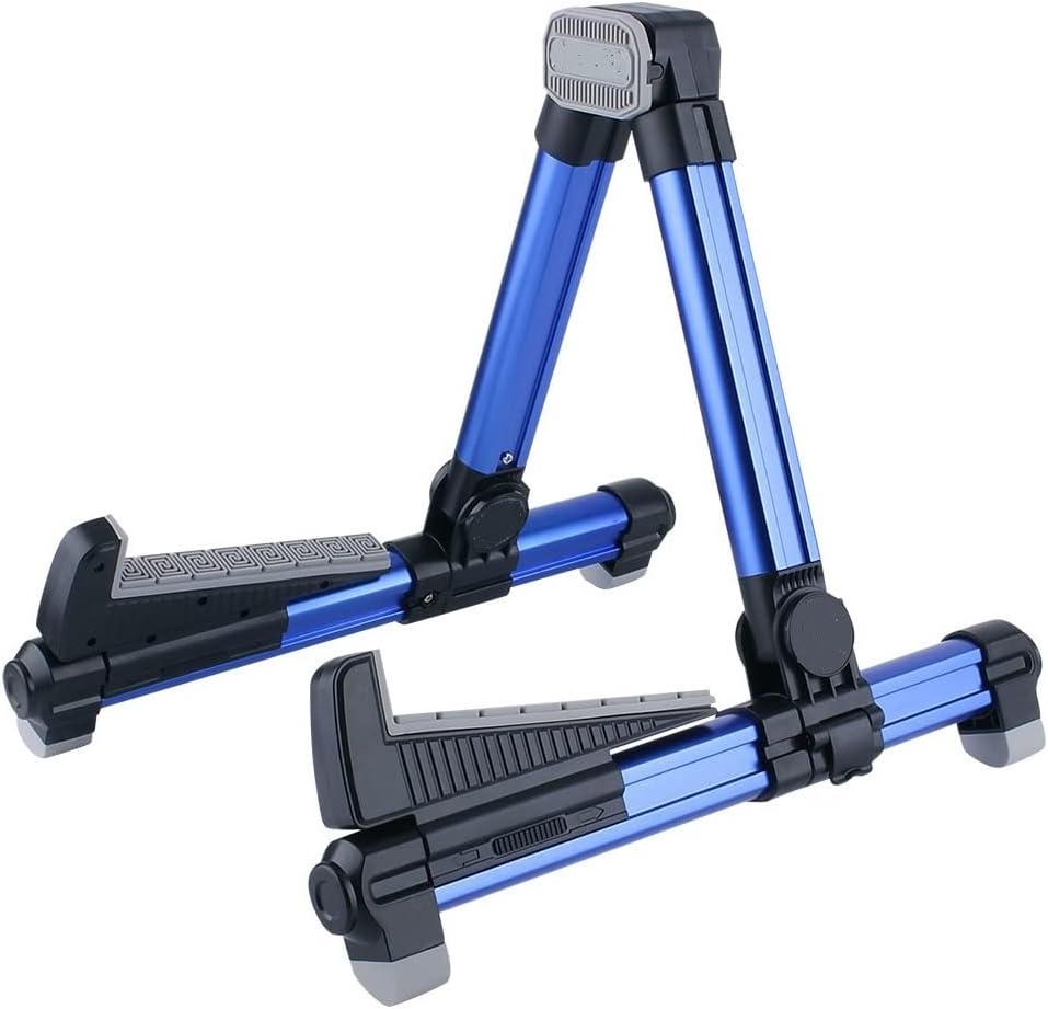 Foldable Guitar Stand for Electric Bass, Blue